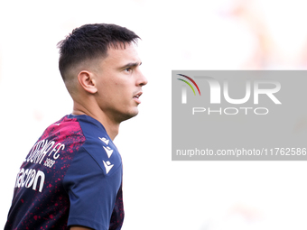 Nikola Moro of Bologna FC looks on during the Serie A Enilive match between AS Roma and Bologna FC at Stadio Olimpico on November 10, 2024 i...