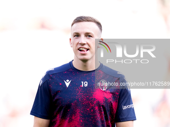 Lewis Ferguson of Bologna FC looks on during the Serie A Enilive match between AS Roma and Bologna FC at Stadio Olimpico on November 10, 202...