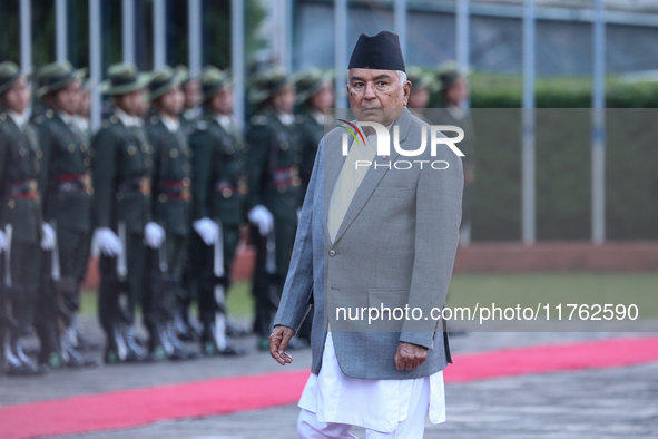 Nepal's President Ram Chandra Paudel departs for Baku to represent Nepal at COP-29 at the VVIP Terminal of Tribhuvan International Airport i...