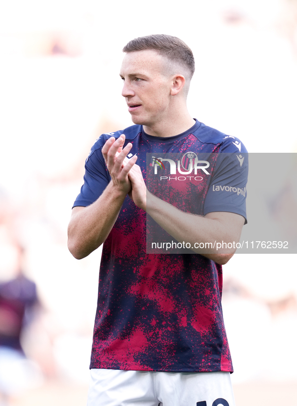 Lewis Ferguson of Bologna FC looks on during the Serie A Enilive match between AS Roma and Bologna FC at Stadio Olimpico on November 10, 202...