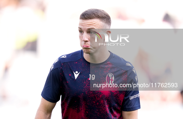 Lewis Ferguson of Bologna FC looks on during the Serie A Enilive match between AS Roma and Bologna FC at Stadio Olimpico on November 10, 202...