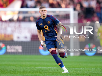 Artem Dovbyk of AS Roma during the Serie A Enilive match between AS Roma and Bologna FC at Stadio Olimpico on November 10, 2024 in Rome, Ita...