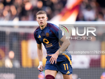 Artem Dovbyk of AS Roma during the Serie A Enilive match between AS Roma and Bologna FC at Stadio Olimpico on November 10, 2024 in Rome, Ita...