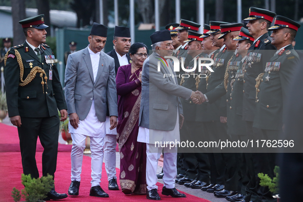 Nepal's President Ram Chandra Paudel departs for Baku to represent Nepal at COP-29 at the VVIP Terminal of Tribhuvan International Airport i...