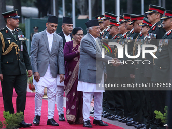 Nepal's President Ram Chandra Paudel departs for Baku to represent Nepal at COP-29 at the VVIP Terminal of Tribhuvan International Airport i...