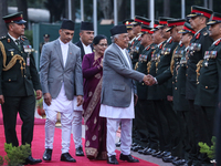 Nepal's President Ram Chandra Paudel departs for Baku to represent Nepal at COP-29 at the VVIP Terminal of Tribhuvan International Airport i...