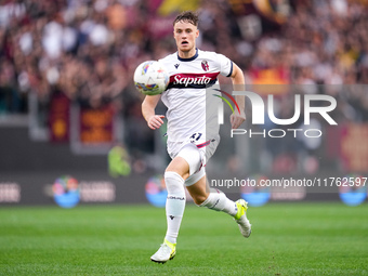 Sam Beukema of Bologna FC during the Serie A Enilive match between AS Roma and Bologna FC at Stadio Olimpico on November 10, 2024 in Rome, I...