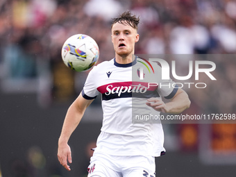 Sam Beukema of Bologna FC during the Serie A Enilive match between AS Roma and Bologna FC at Stadio Olimpico on November 10, 2024 in Rome, I...