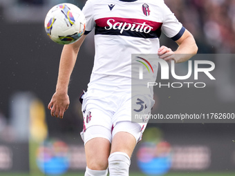 Sam Beukema of Bologna FC during the Serie A Enilive match between AS Roma and Bologna FC at Stadio Olimpico on November 10, 2024 in Rome, I...