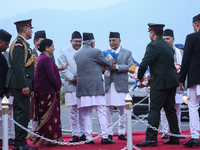 Nepal's President Ram Chandra Paudel departs for Baku to represent Nepal at COP-29 at the VVIP Terminal of Tribhuvan International Airport i...