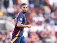 Bryan Cristante of AS Roma looks on during the Serie A Enilive match between AS Roma and Bologna FC at Stadio Olimpico on November 10, 2024...