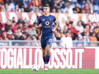 Gianluca Mancini of AS Roma during the Serie A Enilive match between AS Roma and Bologna FC at Stadio Olimpico on November 10, 2024 in Rome,...