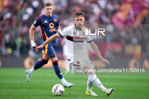 Sam Beukema of Bologna FC during the Serie A Enilive match between AS Roma and Bologna FC at Stadio Olimpico on November 10, 2024 in Rome, I...