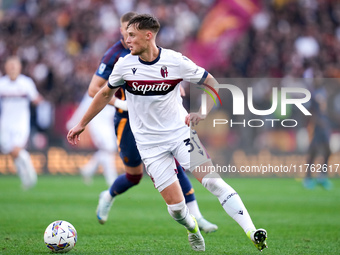 Sam Beukema of Bologna FC during the Serie A Enilive match between AS Roma and Bologna FC at Stadio Olimpico on November 10, 2024 in Rome, I...