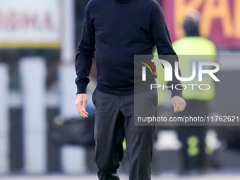 Ivan Juric head coach of AS Roma looks on during the Serie A Enilive match between AS Roma and Bologna FC at Stadio Olimpico on November 10,...