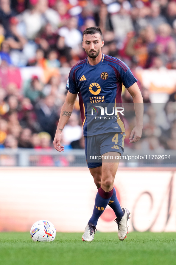 Bryan Cristante of AS Roma during the Serie A Enilive match between AS Roma and Bologna FC at Stadio Olimpico on November 10, 2024 in Rome,...