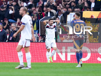 Riccardo Orsolini of Bologna FC looks dejected during the Serie A Enilive match between AS Roma and Bologna FC at Stadio Olimpico on Novembe...