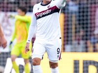 Santiago Castro of Bologna FC celebrates after scoring first goal during the Serie A Enilive match between AS Roma and Bologna FC at Stadio...