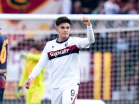 Santiago Castro of Bologna FC celebrates after scoring first goal during the Serie A Enilive match between AS Roma and Bologna FC at Stadio...