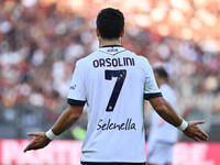 Riccardo Orsolini of Bologna F.C. participates in the 12th day of the Serie A Championship between A.S. Roma and Bologna F.C. at the Olympic...