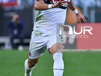 Riccardo Orsolini of Bologna F.C. participates in the 12th day of the Serie A Championship between A.S. Roma and Bologna F.C. at the Olympic...