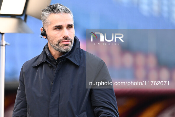 Valon Behrami participates in the 12th day of the Serie A Championship between A.S. Roma and Bologna F.C. at the Olympic Stadium in Rome, It...