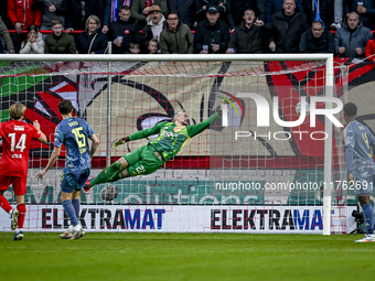 AFC Ajax Amsterdam goalkeeper Remko Pasveer does not stop the ball from FC Twente midfielder Michel Vlap, resulting in a 2-1 score, during t...