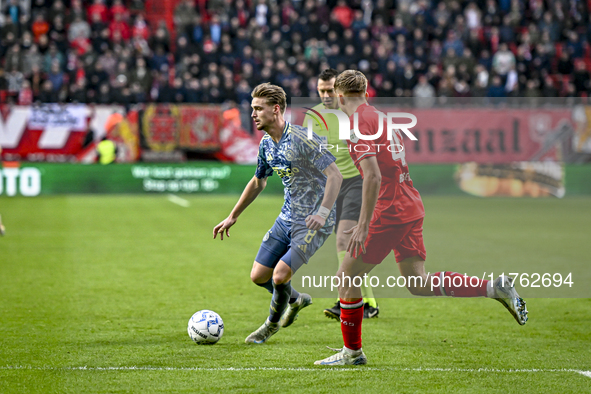 AFC Ajax Amsterdam midfielder Kenneth Taylor plays during the match between Twente and Ajax at the Grolsch Veste stadium for the Dutch Eredi...