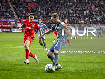 AFC Ajax Amsterdam midfielder Kenneth Taylor plays during the match between Twente and Ajax at the Grolsch Veste stadium for the Dutch Eredi...