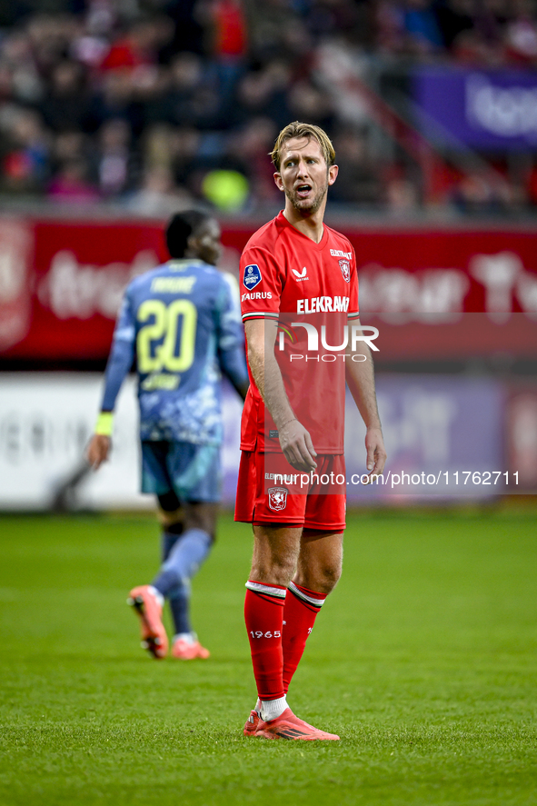 FC Twente midfielder Michel Vlap feels disappointed after AFC Ajax Amsterdam forward Bertrand Traore scores to make it 2-2 during the match...