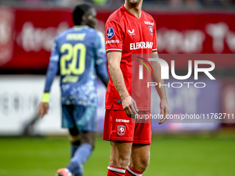 FC Twente midfielder Michel Vlap feels disappointed after AFC Ajax Amsterdam forward Bertrand Traore scores to make it 2-2 during the match...