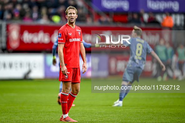 FC Twente midfielder Michel Vlap feels disappointed after AFC Ajax Amsterdam forward Bertrand Traore scores to make it 2-2 during the match...