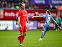 FC Twente midfielder Michel Vlap feels disappointed after AFC Ajax Amsterdam forward Bertrand Traore scores to make it 2-2 during the match...