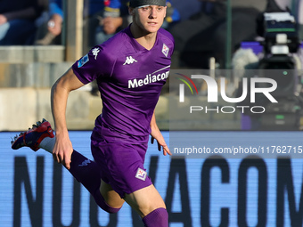 Pietro Comuzzo of ACF Fiorentina controls the ball during the Italian Serie A football match between ACF Fiorentina and Hellas Verona FC ,on...