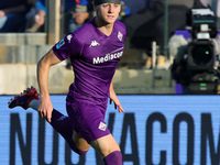 Pietro Comuzzo of ACF Fiorentina controls the ball during the Italian Serie A football match between ACF Fiorentina and Hellas Verona FC ,on...