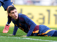 Matias Soule' of AS Roma looks dejected during the Serie A Enilive match between AS Roma and Bologna FC at Stadio Olimpico on November 10, 2...