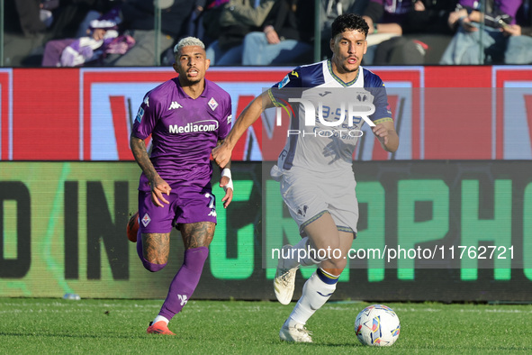 Abdou Harroui of Hellas Verona FC controls the ball during  the Italian Serie A football match between ACF Fiorentina and Hellas Verona FC ,...