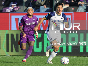 Abdou Harroui of Hellas Verona FC controls the ball during  the Italian Serie A football match between ACF Fiorentina and Hellas Verona FC ,...