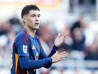 Matias Soule' of AS Roma looks dejected during the Serie A Enilive match between AS Roma and Bologna FC at Stadio Olimpico on November 10, 2...