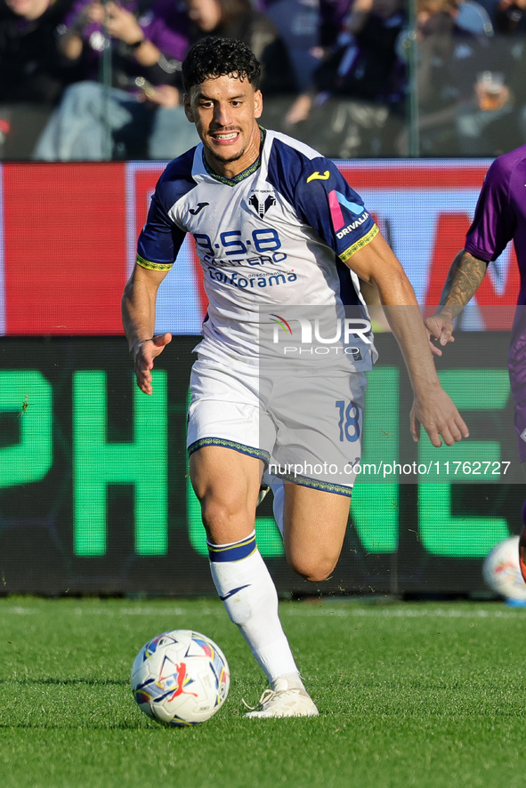 Abdou Harroui of Hellas Verona FC controls the ball during  the Italian Serie A football match between ACF Fiorentina and Hellas Verona FC ,...