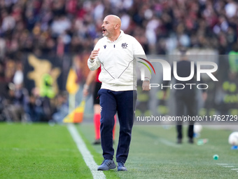 Vincenzo Italiano head coach of Bologna FC looks on during the Serie A Enilive match between AS Roma and Bologna FC at Stadio Olimpico on No...