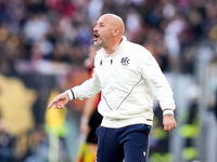 Vincenzo Italiano head coach of Bologna FC yells during the Serie A Enilive match between AS Roma and Bologna FC at Stadio Olimpico on Novem...