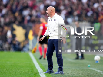 Vincenzo Italiano head coach of Bologna FC looks on during the Serie A Enilive match between AS Roma and Bologna FC at Stadio Olimpico on No...