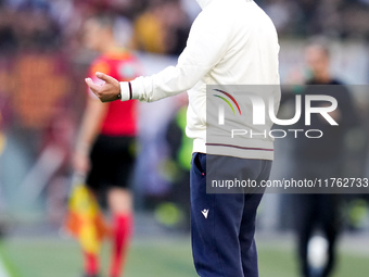 Vincenzo Italiano head coach of Bologna FC looks on during the Serie A Enilive match between AS Roma and Bologna FC at Stadio Olimpico on No...