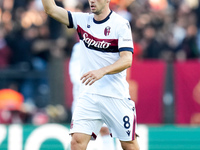 Remo Freuler of Bologna FC gestures during the Serie A Enilive match between AS Roma and Bologna FC at Stadio Olimpico on November 10, 2024...