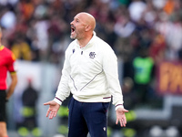 Vincenzo Italiano head coach of Bologna FC yells during the Serie A Enilive match between AS Roma and Bologna FC at Stadio Olimpico on Novem...