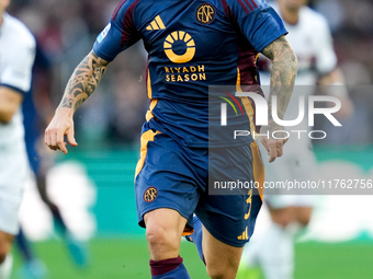 Angelino of AS Roma during the Serie A Enilive match between AS Roma and Bologna FC at Stadio Olimpico on November 10, 2024 in Rome, Italy....