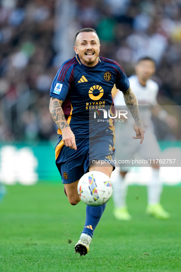 Angelino of AS Roma during the Serie A Enilive match between AS Roma and Bologna FC at Stadio Olimpico on November 10, 2024 in Rome, Italy. 