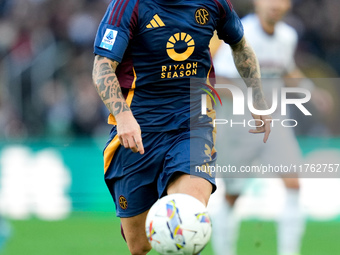 Angelino of AS Roma during the Serie A Enilive match between AS Roma and Bologna FC at Stadio Olimpico on November 10, 2024 in Rome, Italy....