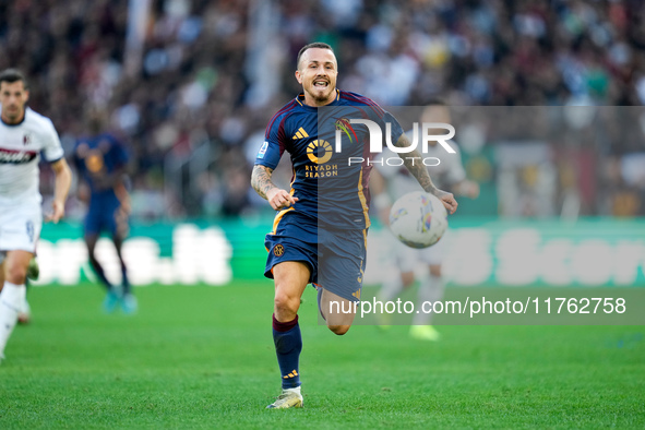 Angelino of AS Roma during the Serie A Enilive match between AS Roma and Bologna FC at Stadio Olimpico on November 10, 2024 in Rome, Italy. 